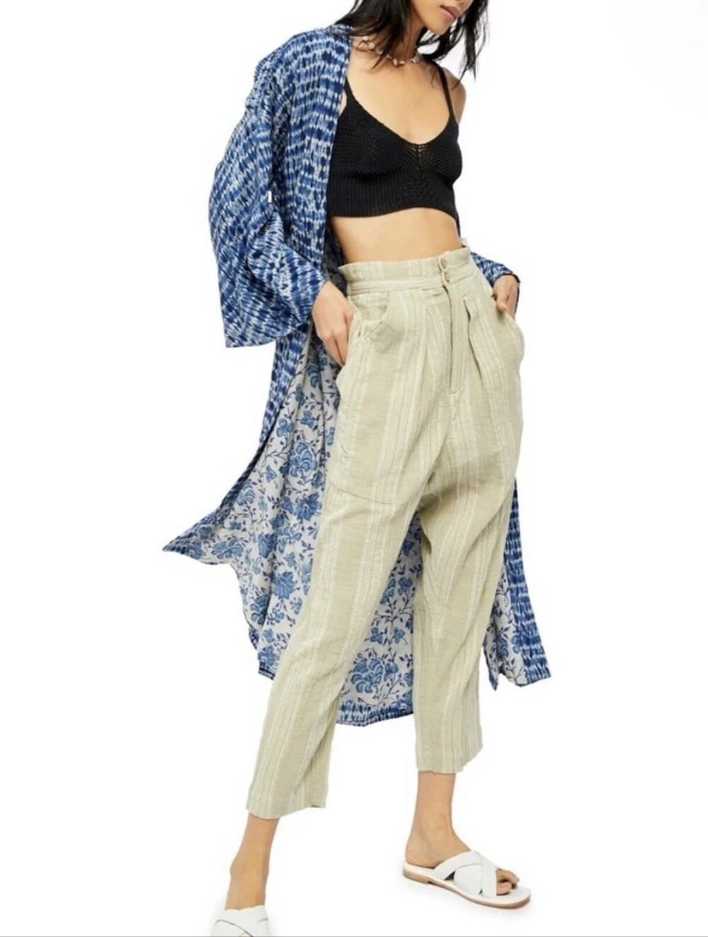 FREE PEOPLE Semi Sweet Sage Cropped Pants - Size M - NWT